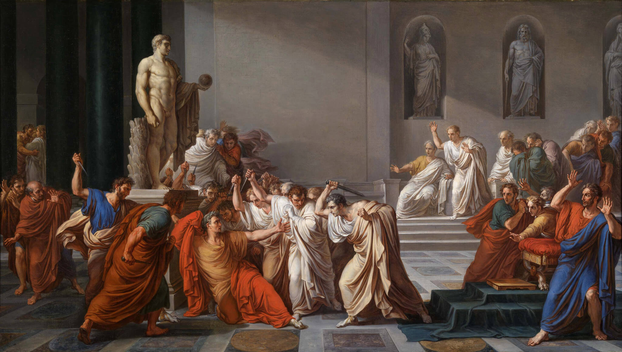 image of painting -The Death of Julius Caesar by Vincenzo Camuccini
