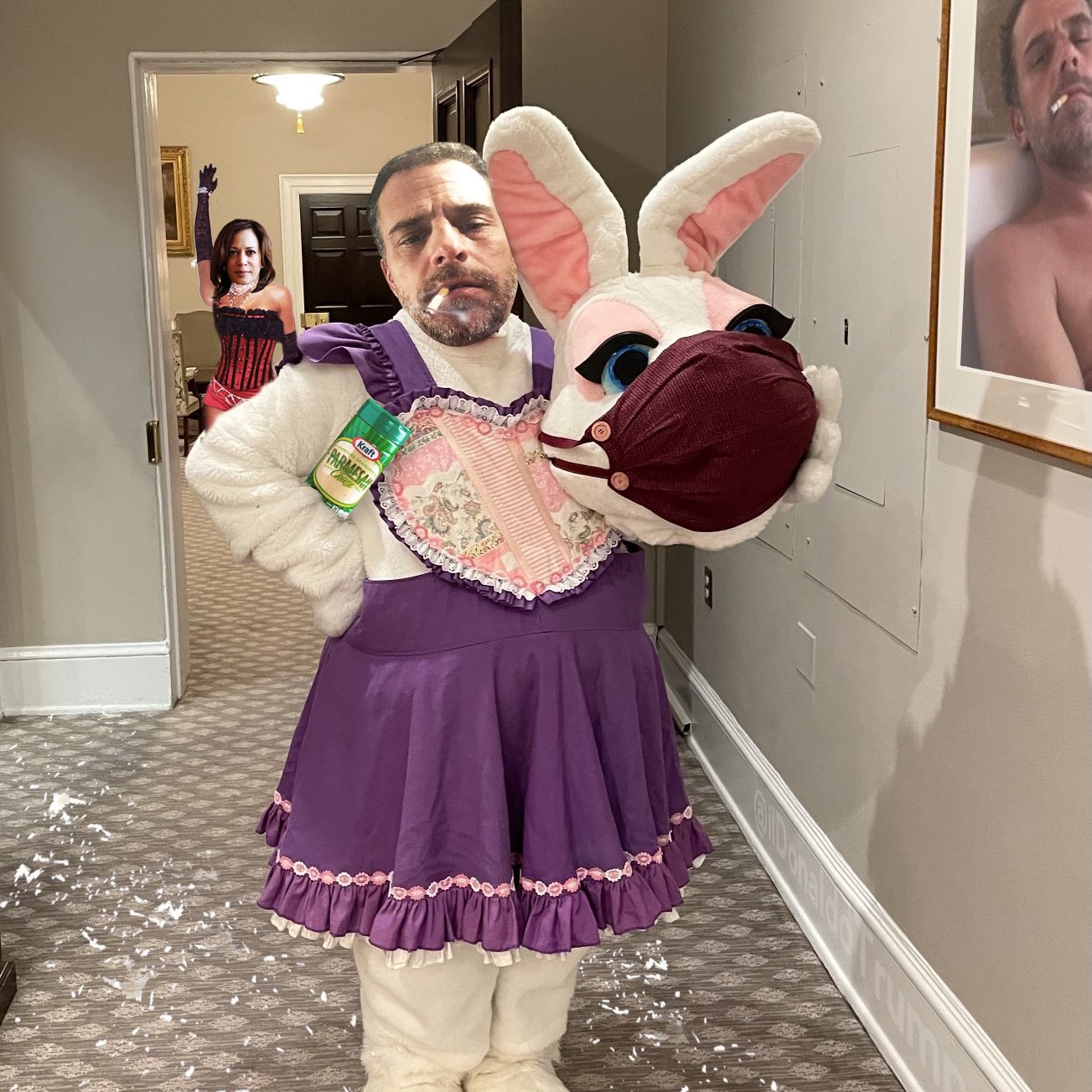 Hunter Biden Easter Bunny w/ Kamala Harris altARP